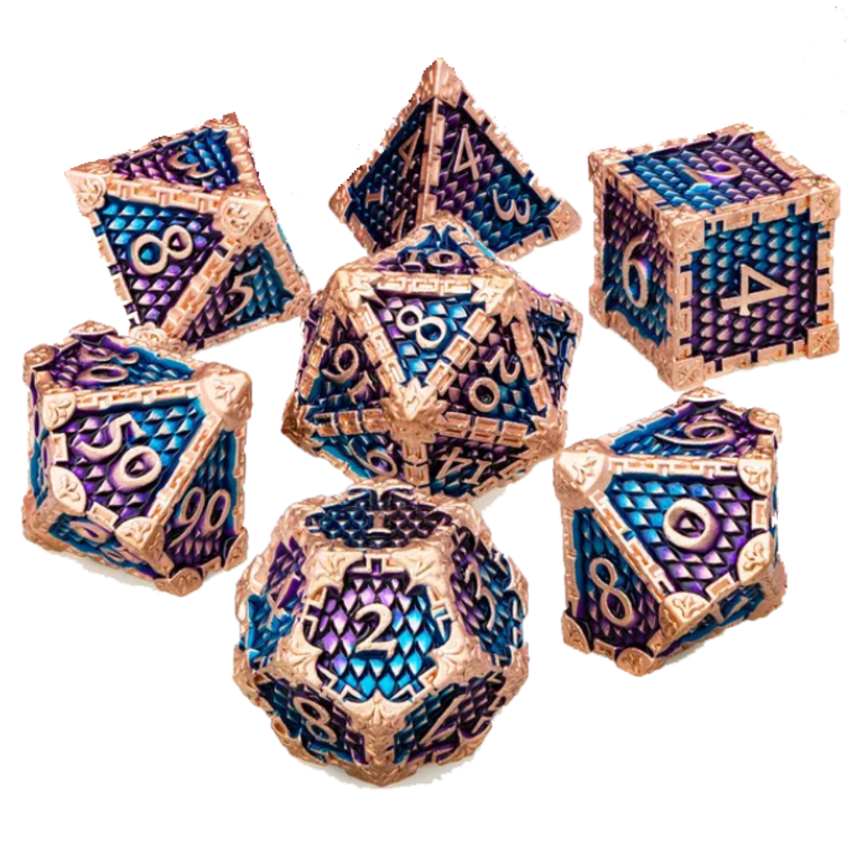 Realmes of the Ravensdaughter RPG Guide PREORDER and Blue-Purple Gaming Dice