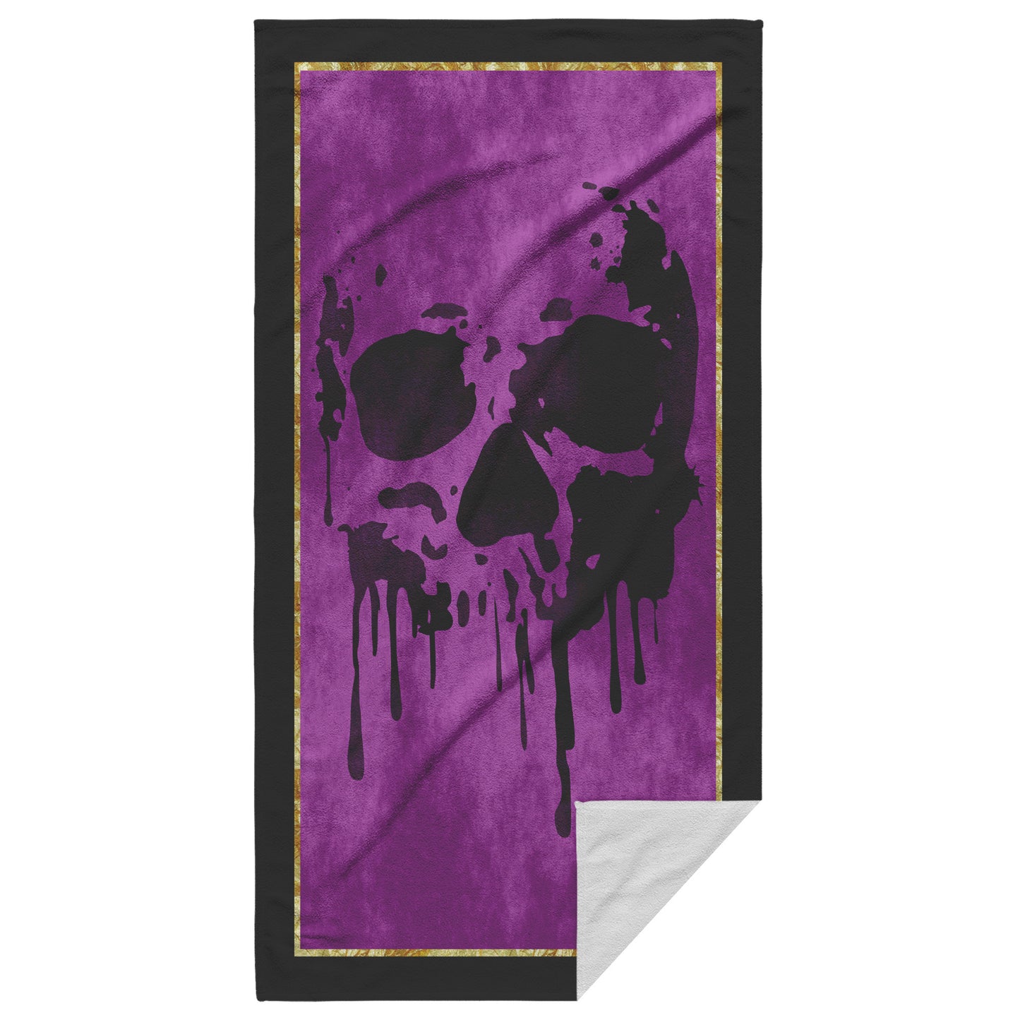 Drip Skull Beach Towel - Fuchsia