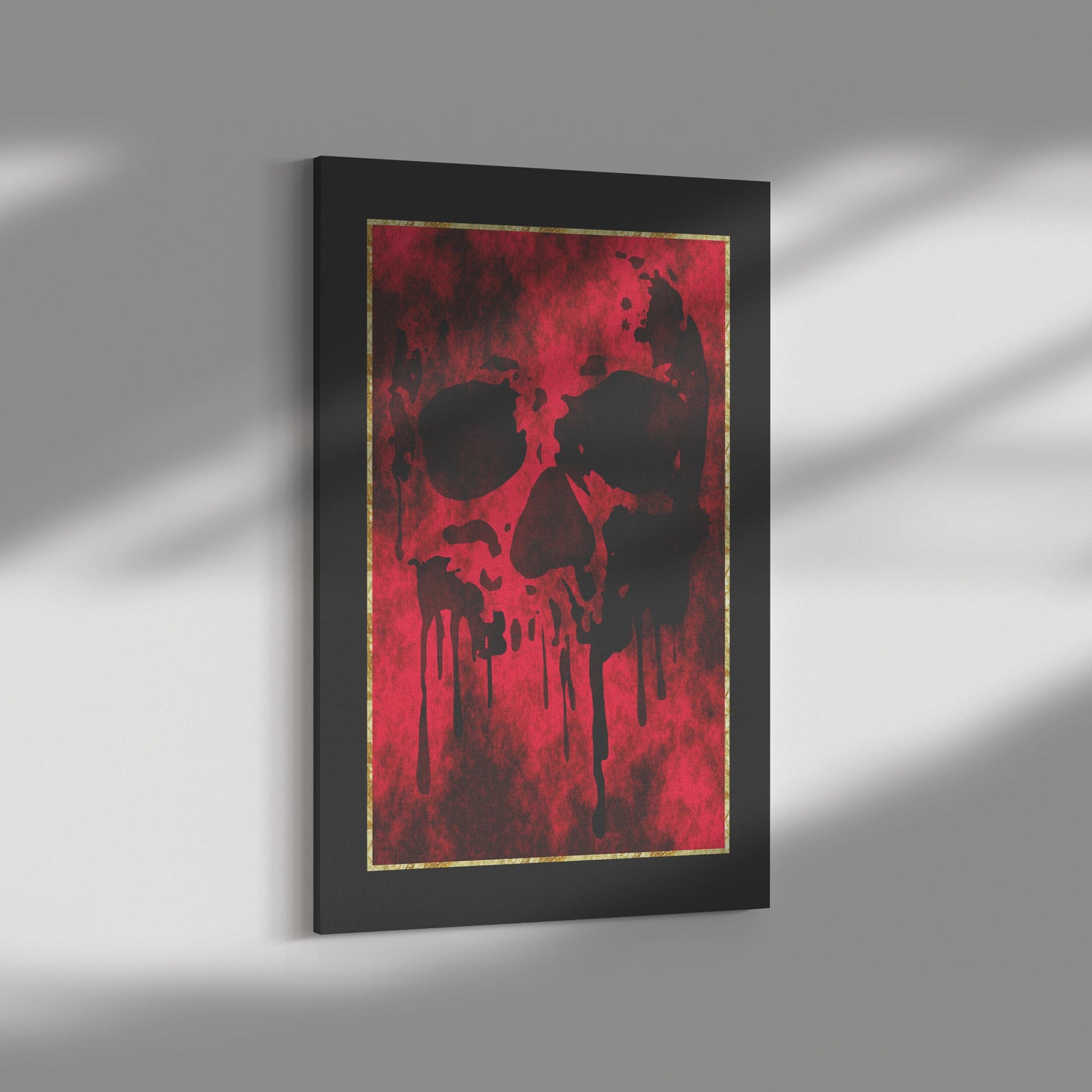 Drip Skull Canvas Print - Red