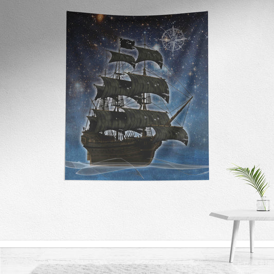 Pirate Ghost Ship Wall Hanging - Blue