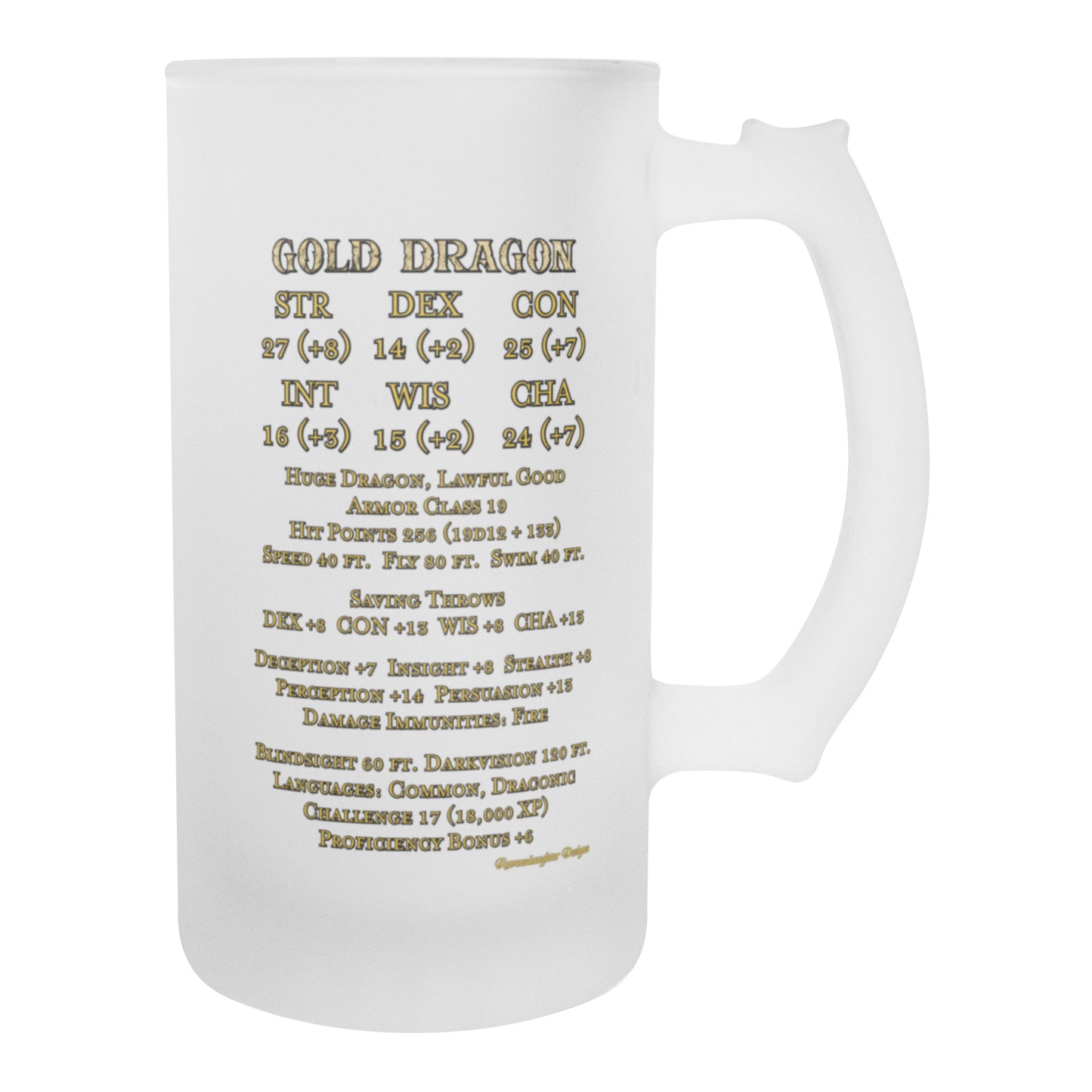 Gold Dragon Frosted Mug