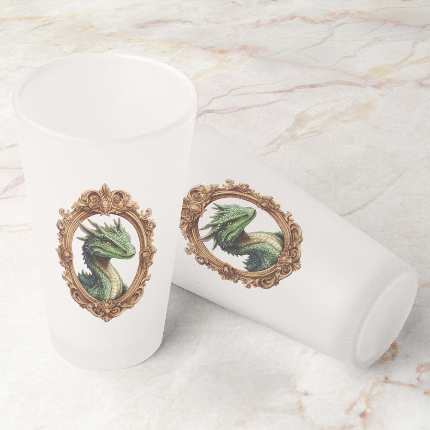 Green Dragon Frosted Pint Glass