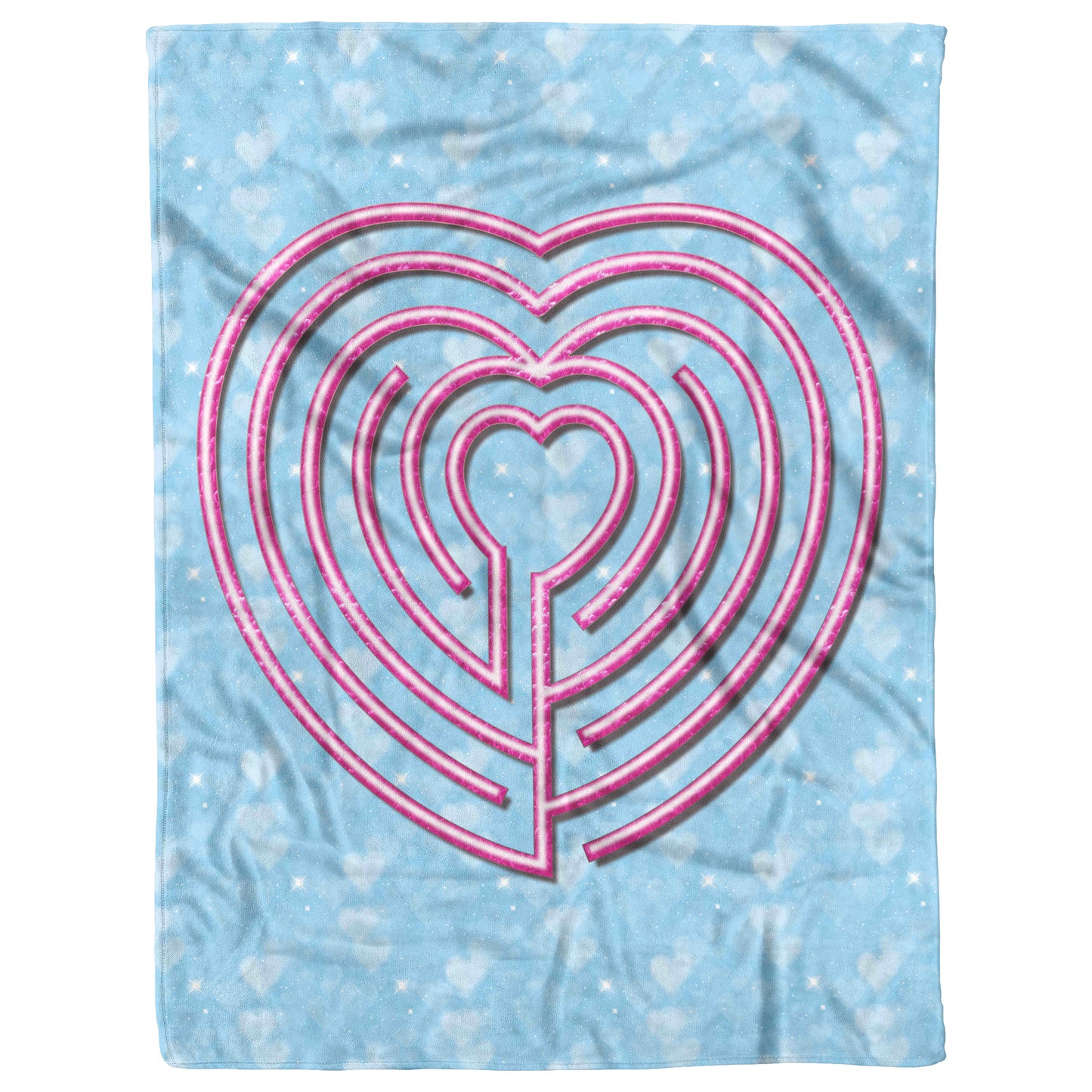 Heart Labyrinth Therapy Blanket - Blue