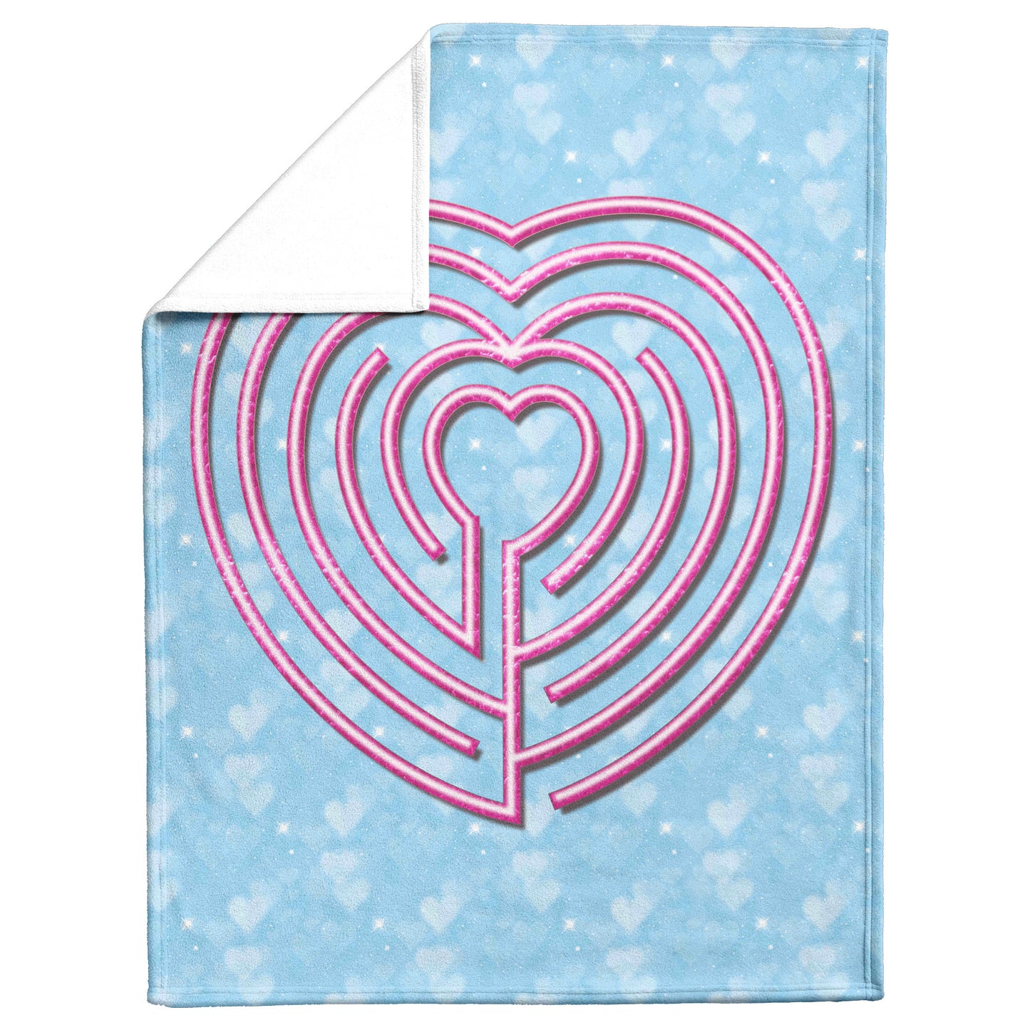 Heart Labyrinth Therapy Blanket - Blue