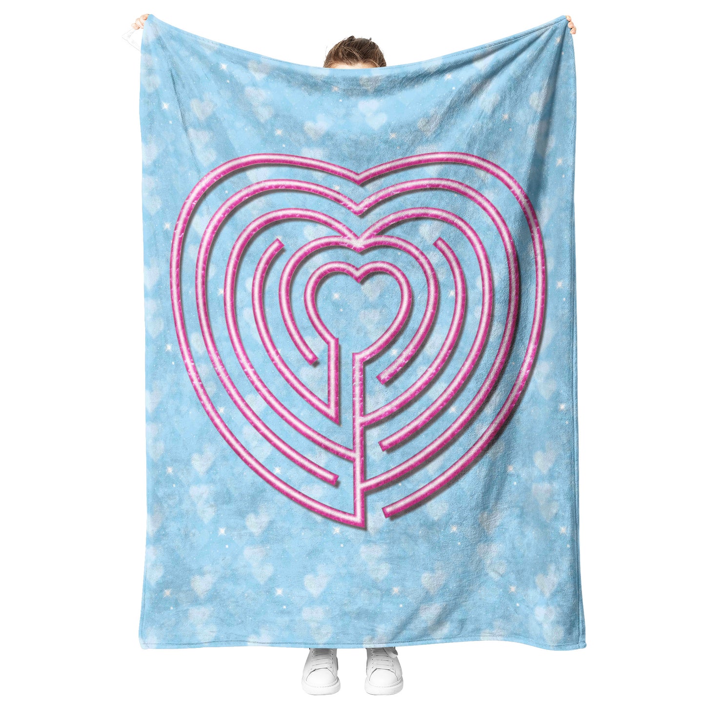 Heart Labyrinth Therapy Blanket - Blue