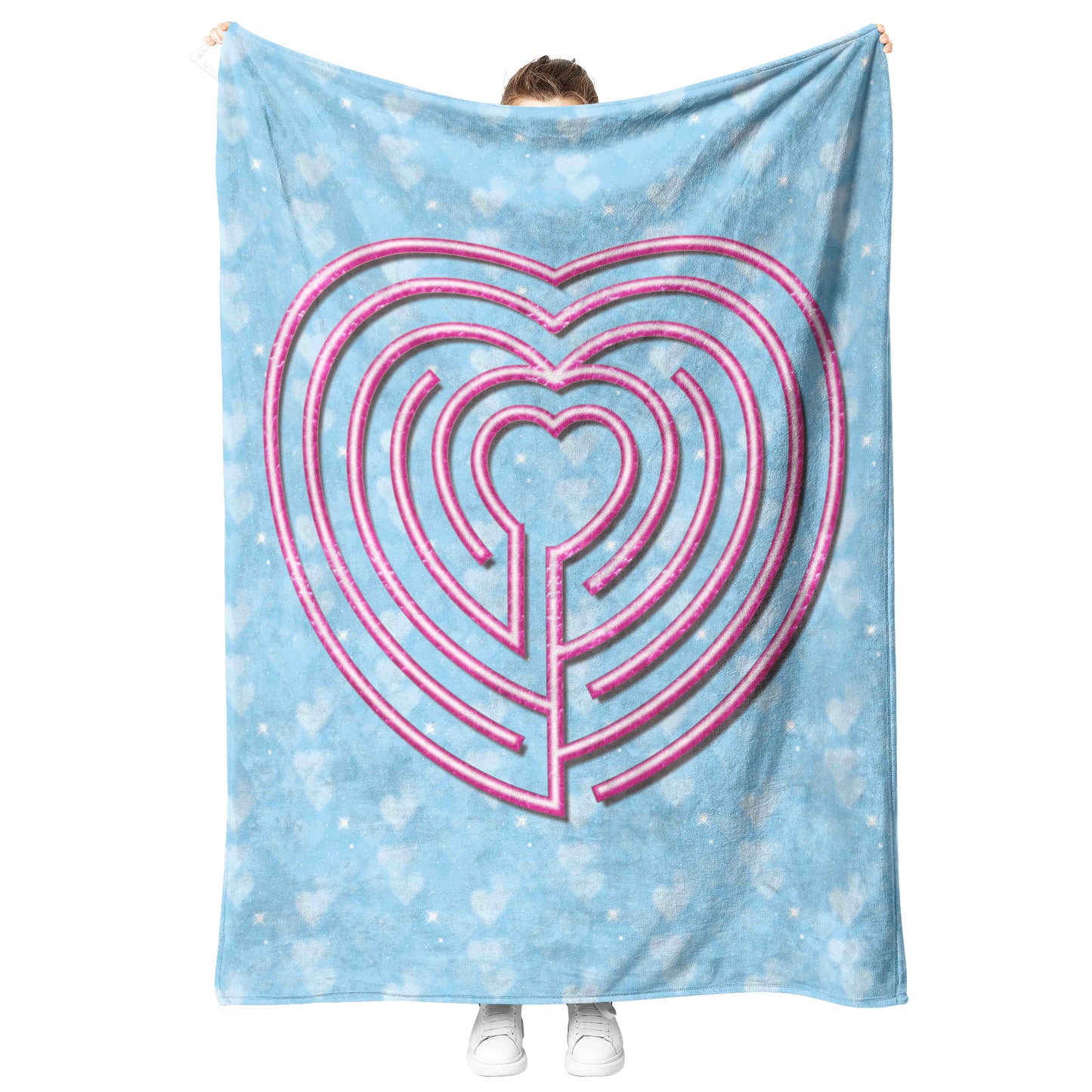 Heart Labyrinth Therapy Blanket - Blue