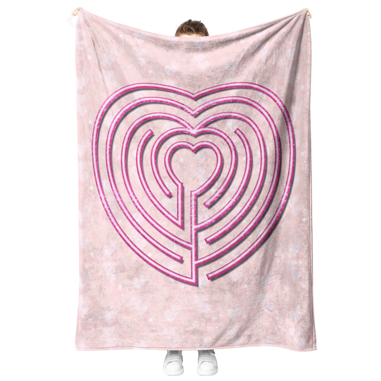 Heart Labyrinth Therapy Blanket - Peach