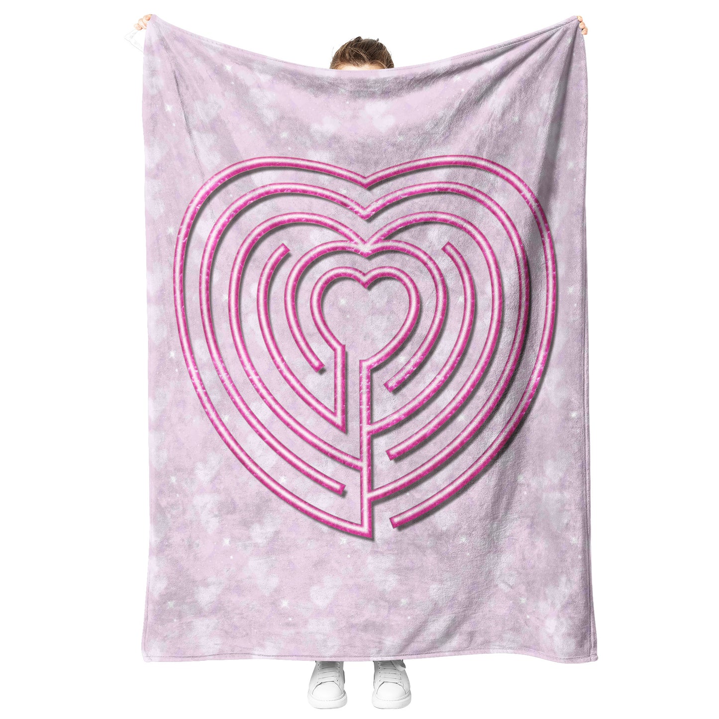 Heart Labyrinth Therapy Blanket - Pink