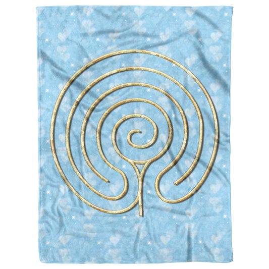 Hindu Labyrinth Therapy Blanket - Blue