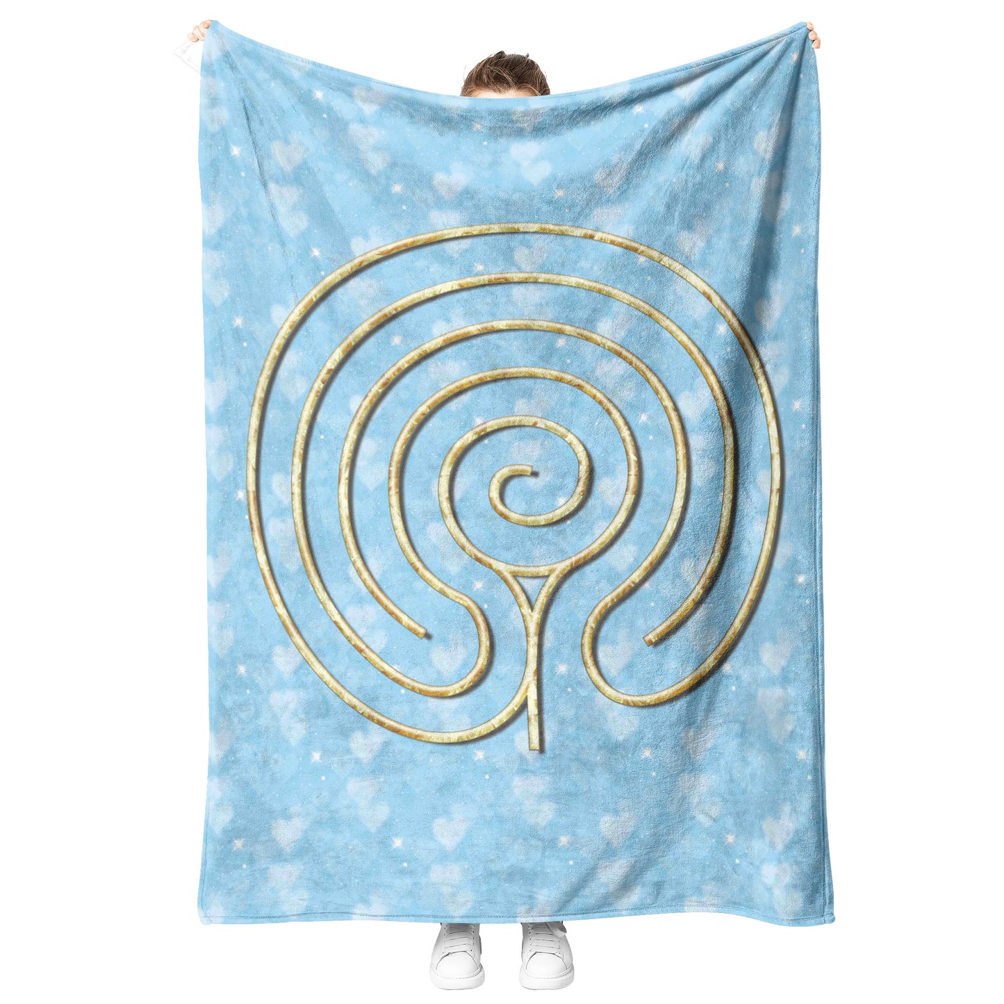Hindu Labyrinth Therapy Blanket - Blue