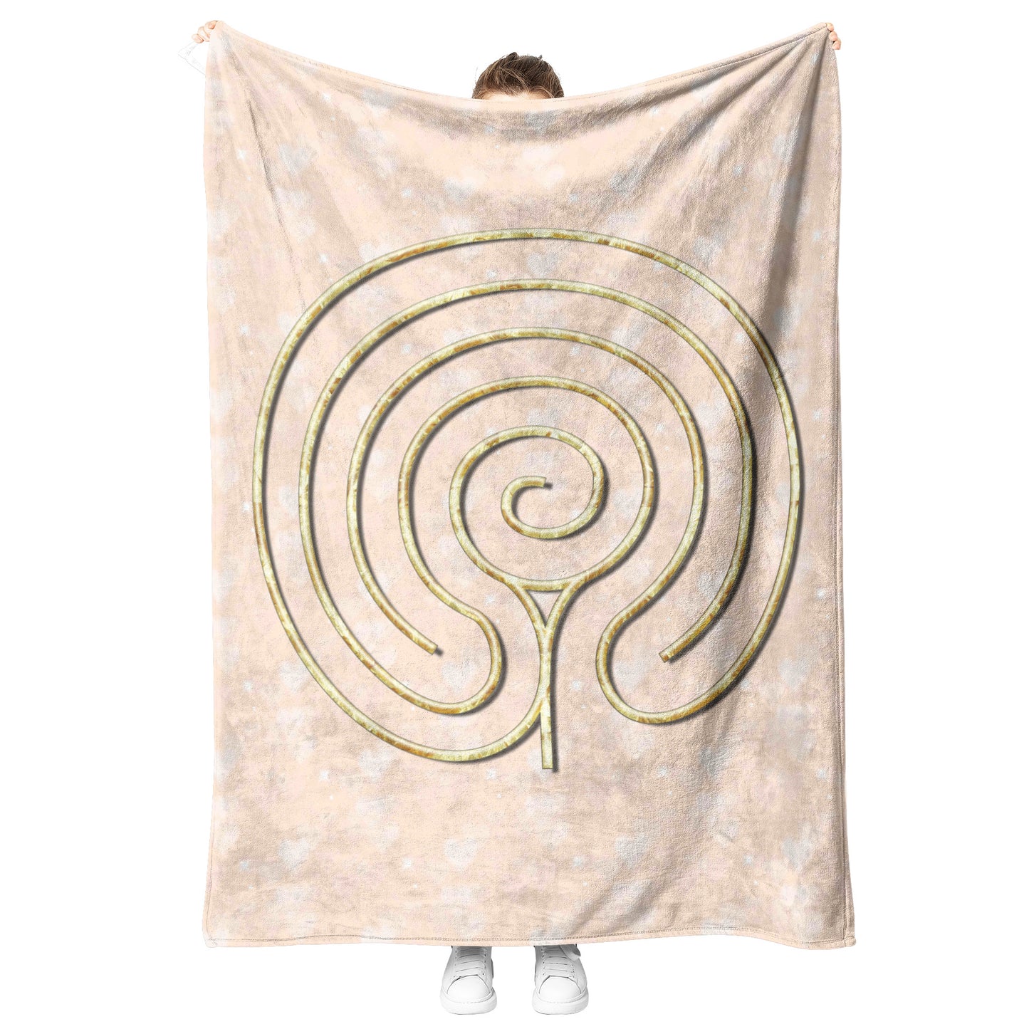 Hindu Labyrinth Therapy Blanket - Peach
