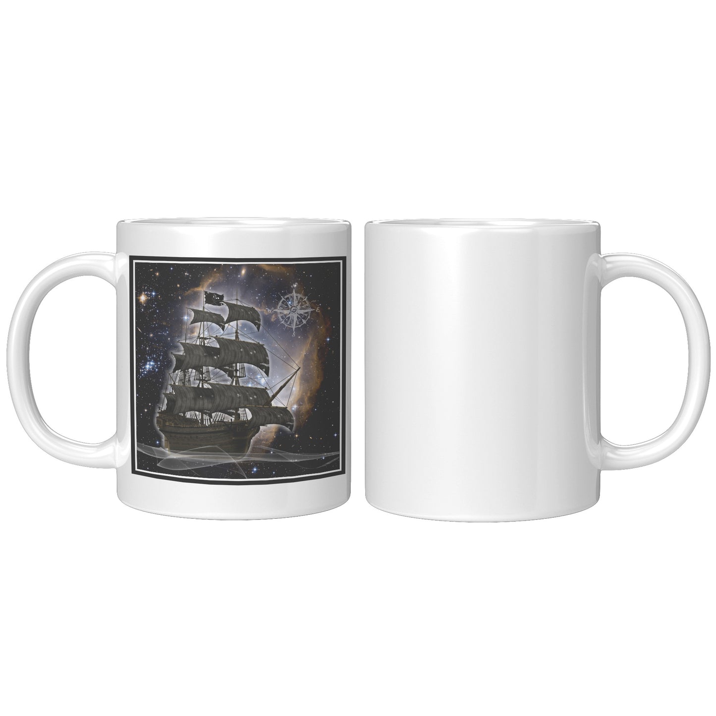 Pirate Ghost Ship Accent Mug - Black