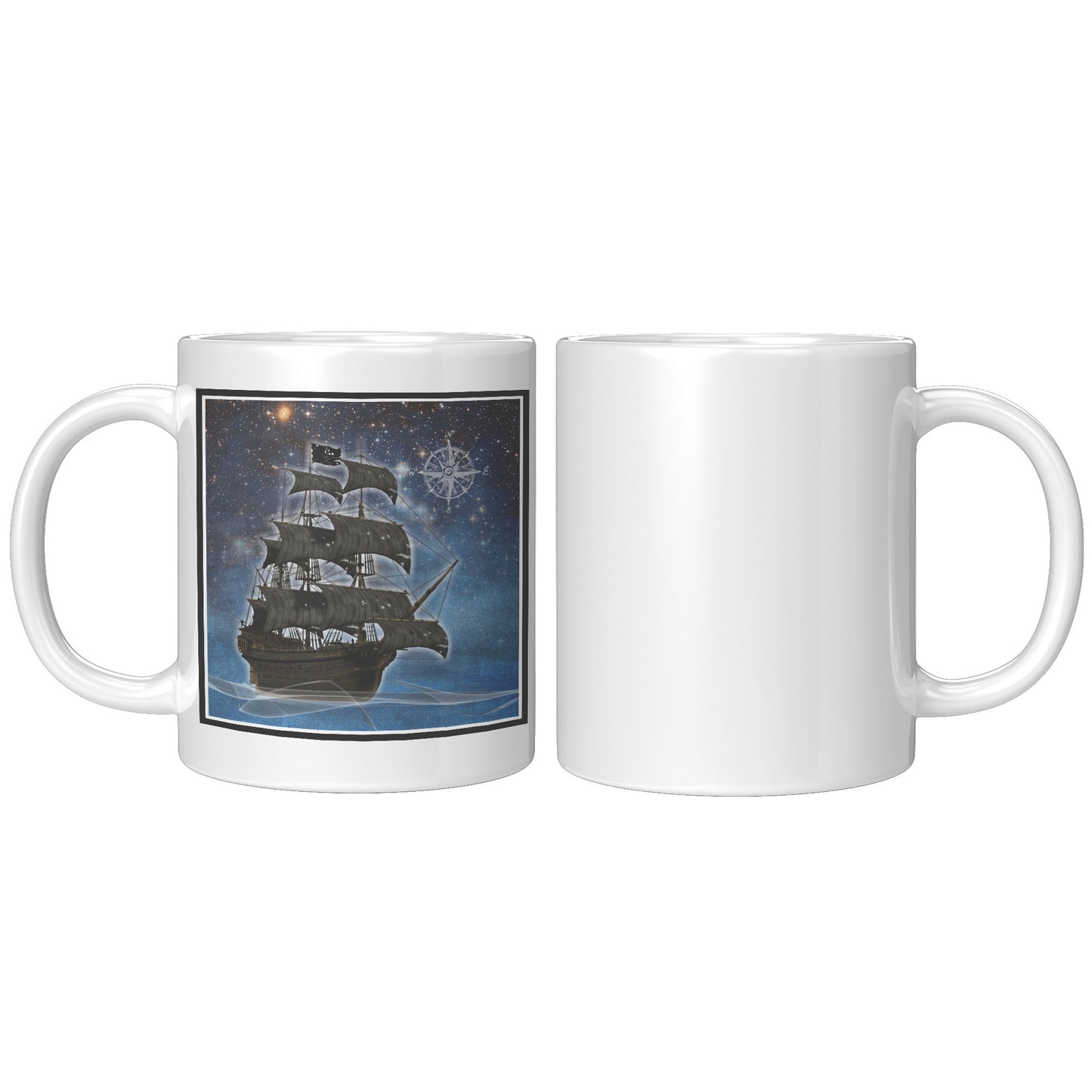 Pirate Ghost Ship Accent Mug - Blue