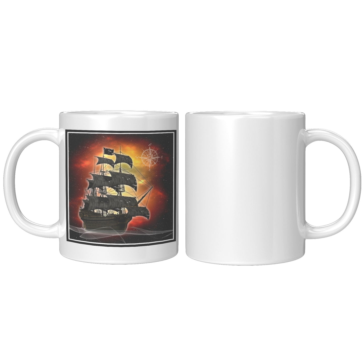 Pirate Ghost Ship Accent Mug - Fire