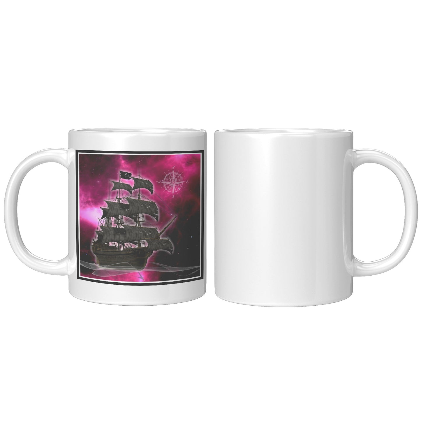 Pirate Ghost Ship Accent Mug - Fuchsia