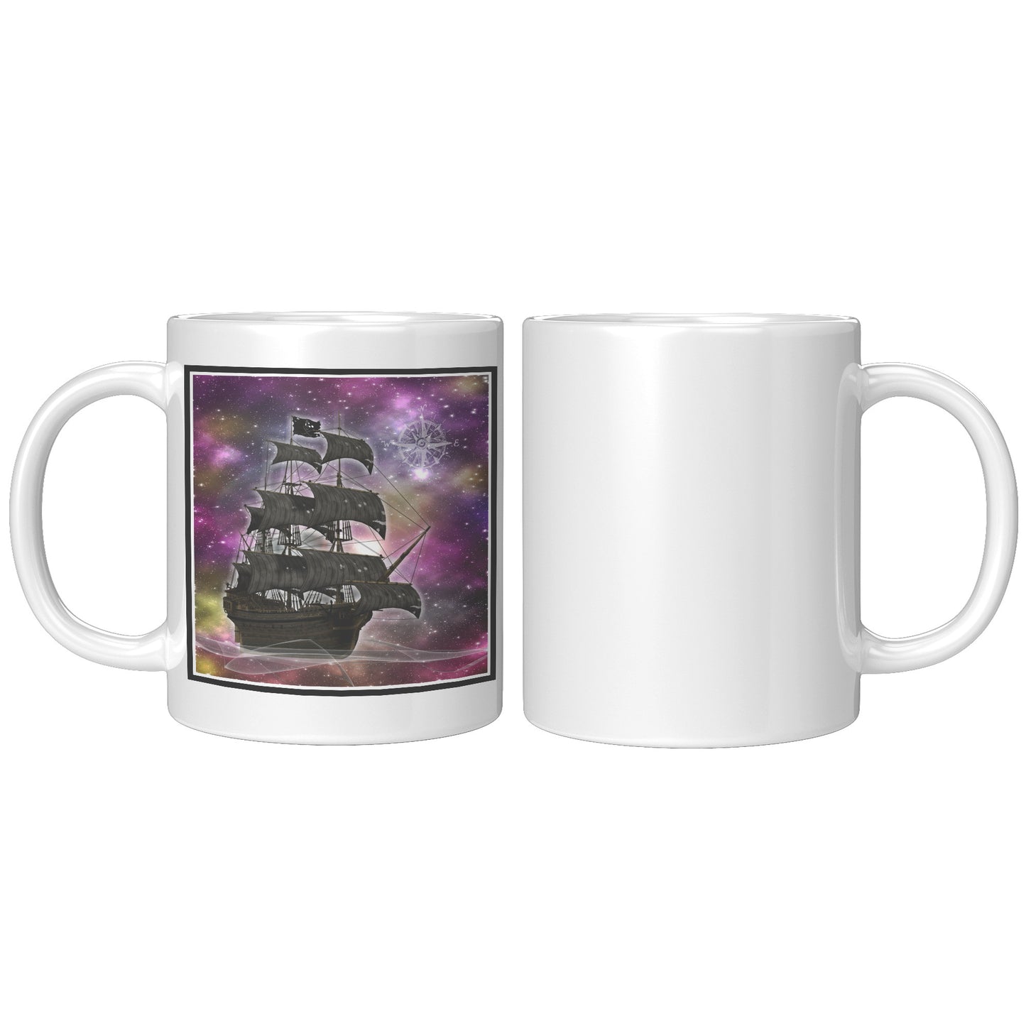 Pirate Ghost Ship Accent Mug - Purple-Yellow