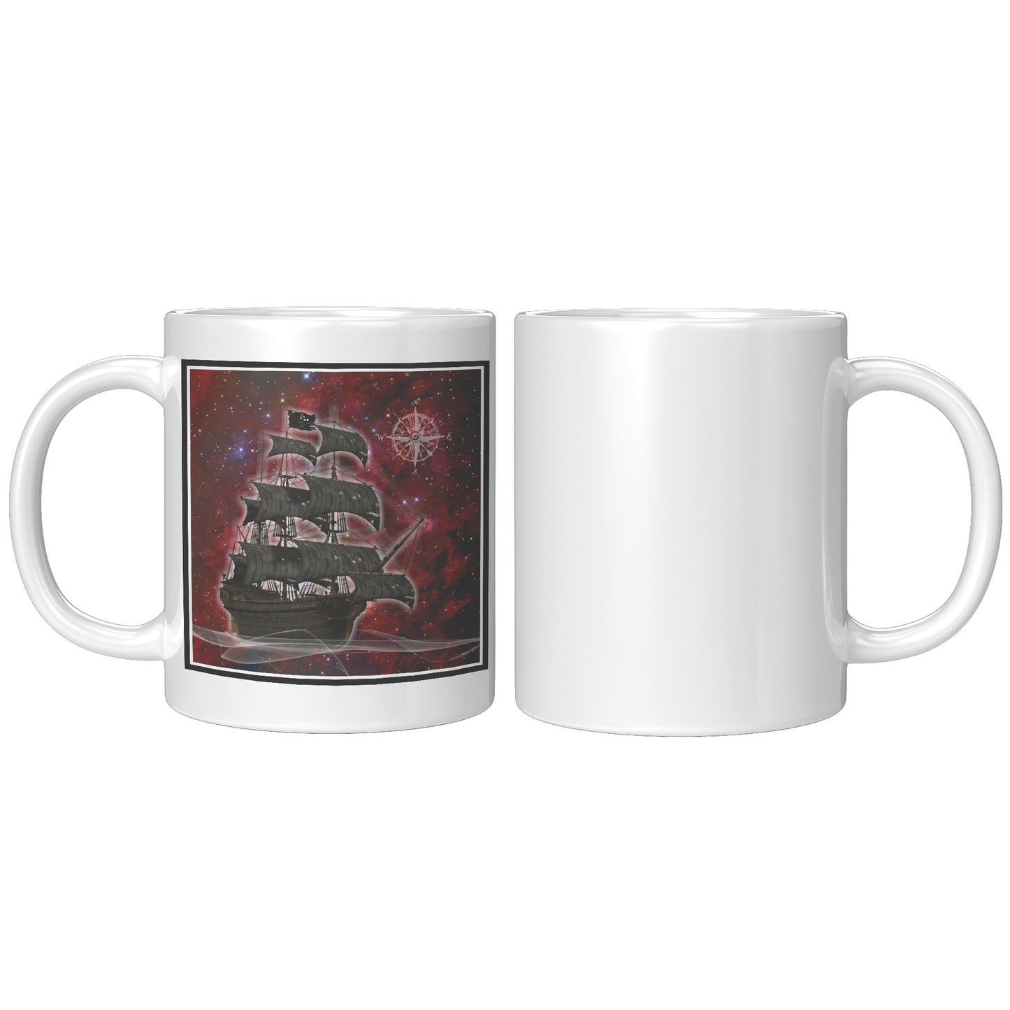Pirate Ghost ship Accent Mug - Burgundy