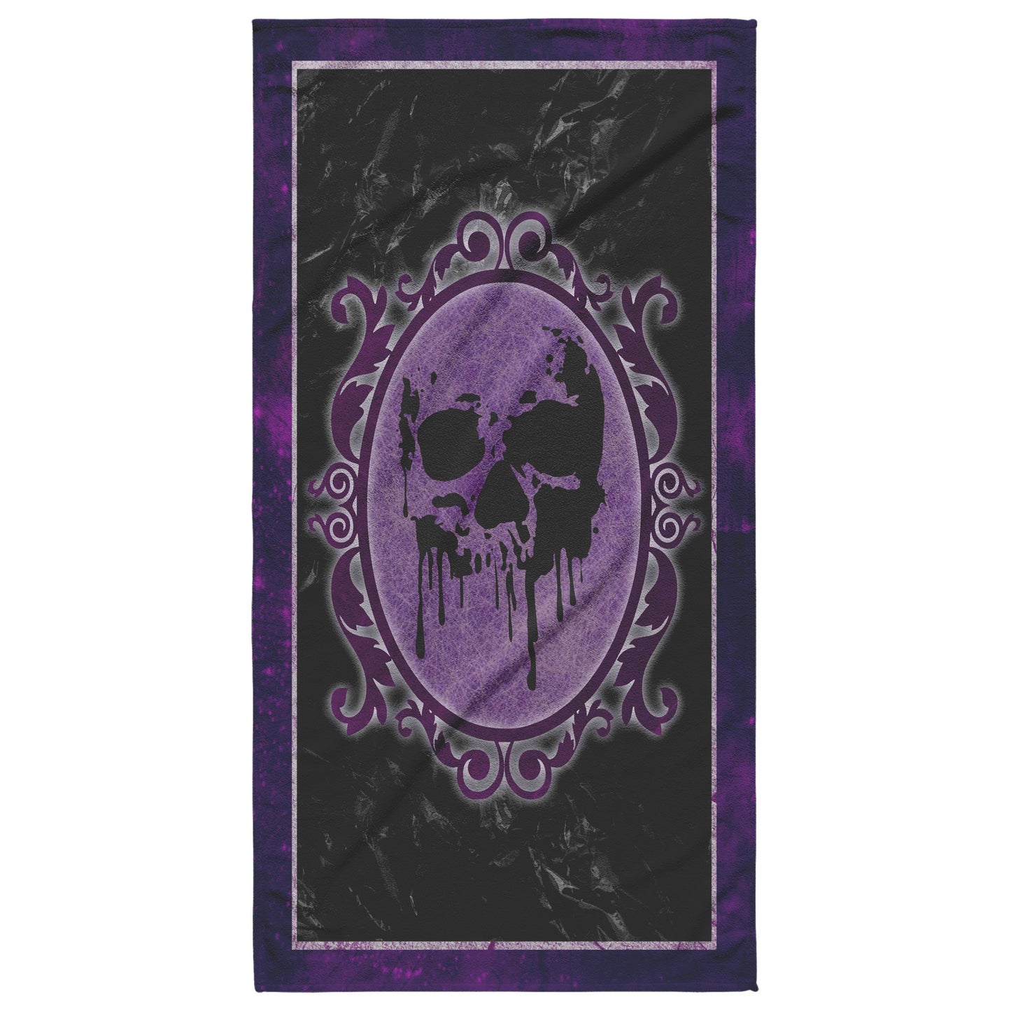 Pirate Drip Skull Beach Towel - Purple
