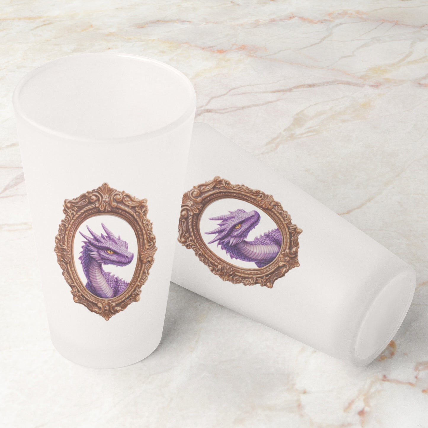 Purple Dragon Frosted Pint Glass