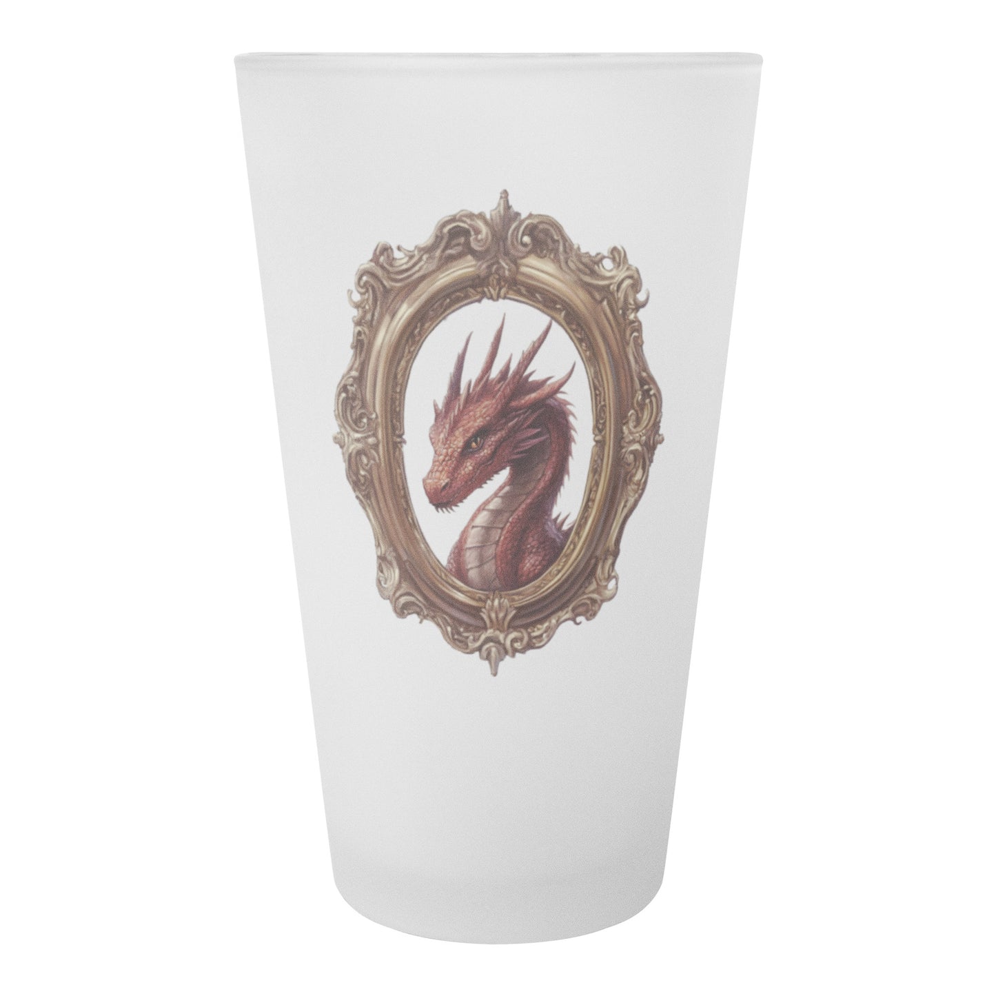 Red Dragon Frosted Pint Glass
