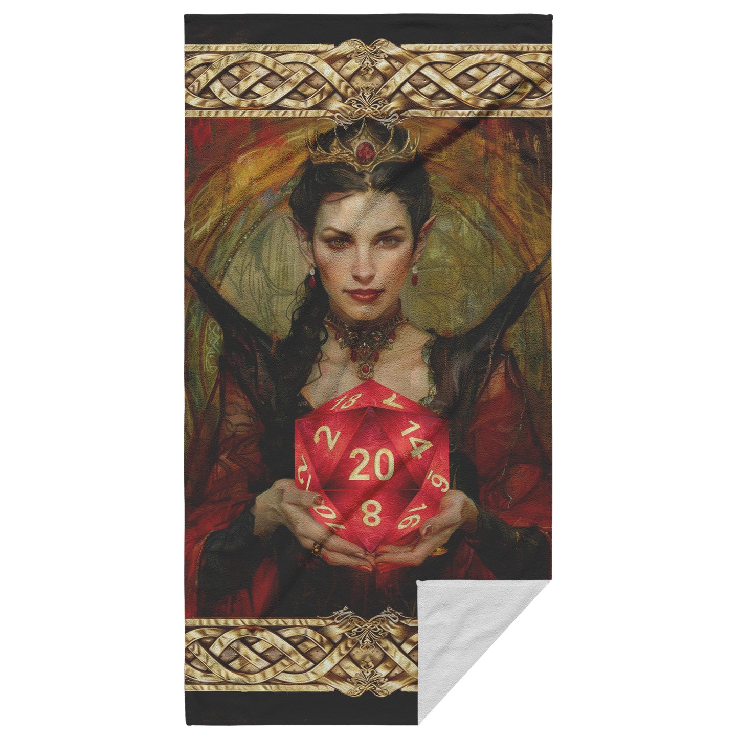 Ruby Queen D20 Art Beach Towel