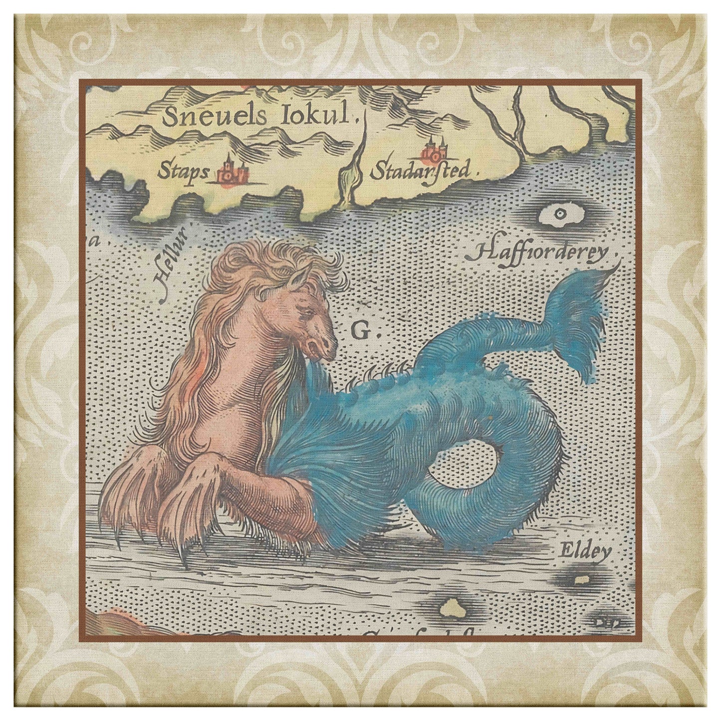 Sea Monster Canvas Print - Hippocampus Color