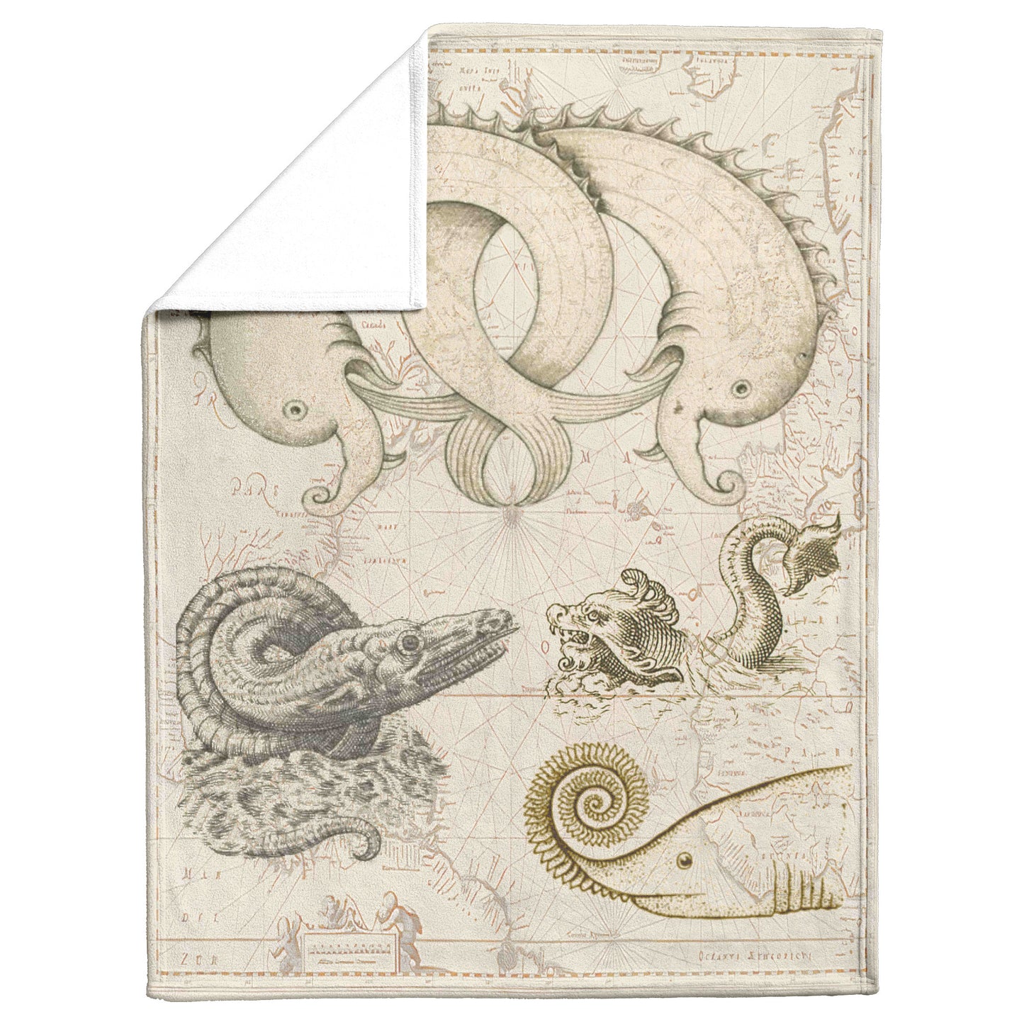 Sea Monster Fleece Blanket - Foursome