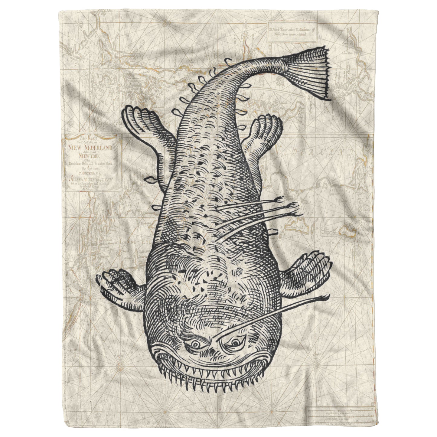 Sea Monster Fleece Blanket - Long Fish