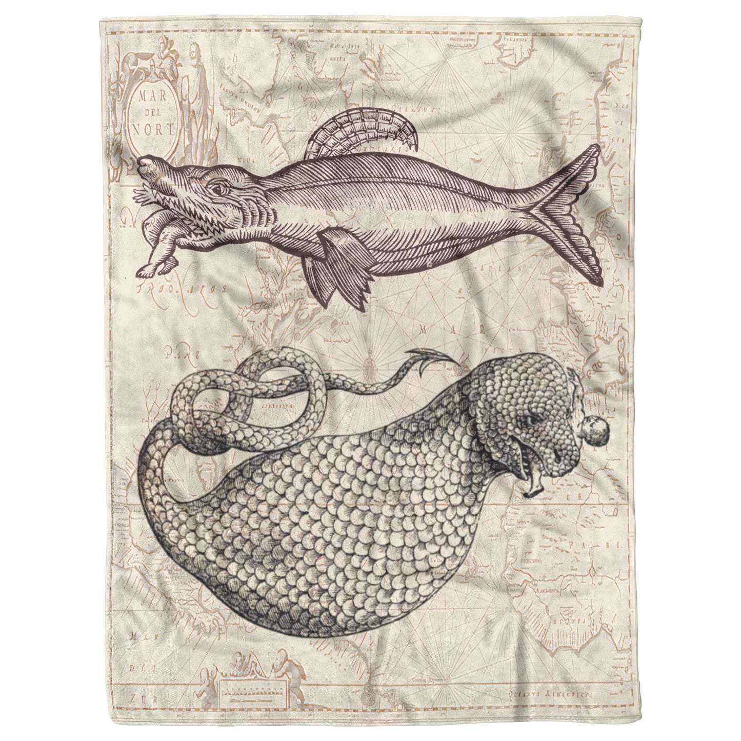 Sea Monster Fleece Blanket - Man Eaters