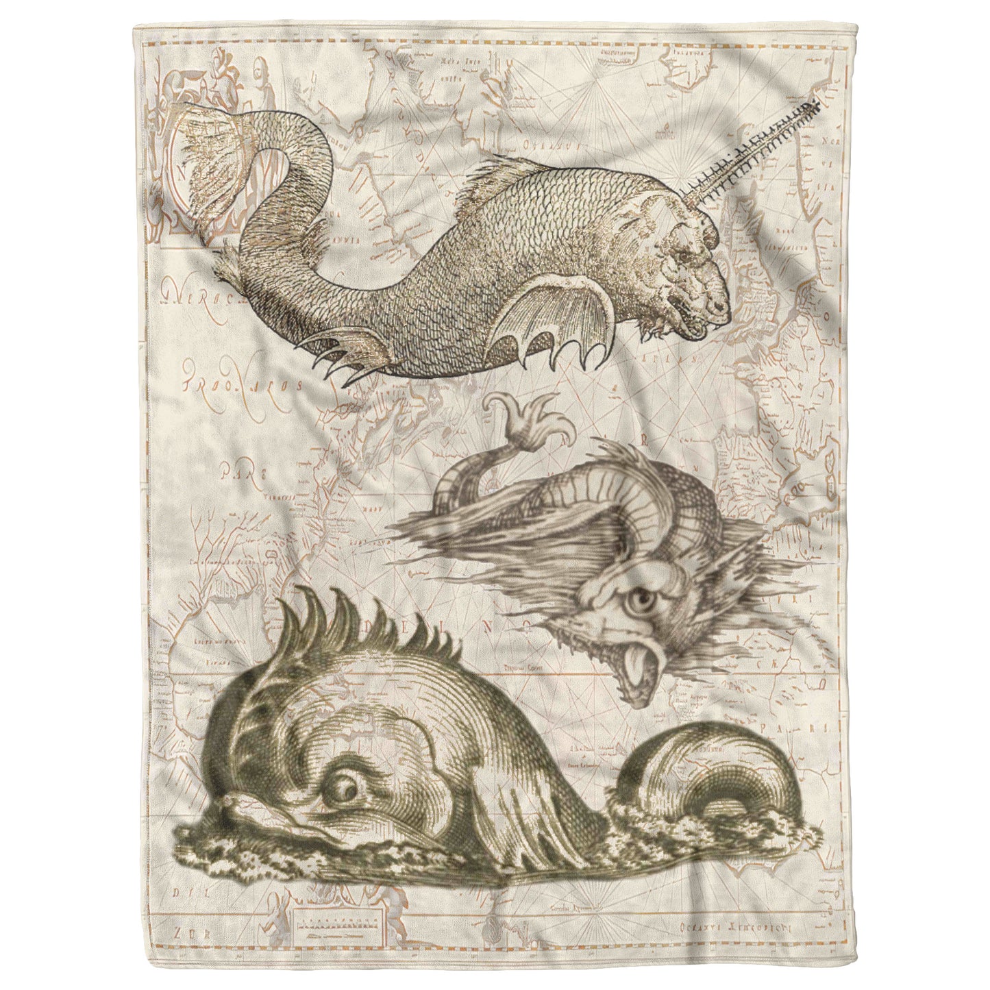 Sea Monster Fleece Blanket - Threesome 1