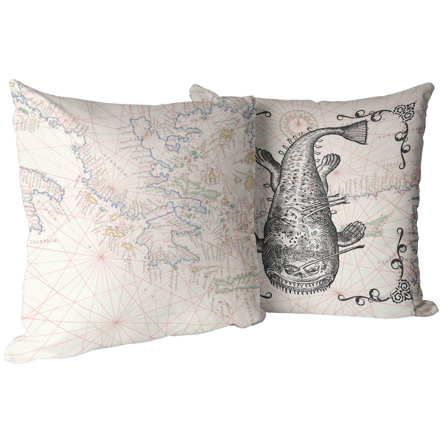 Sea Monster Throw Pillow - Long Fish