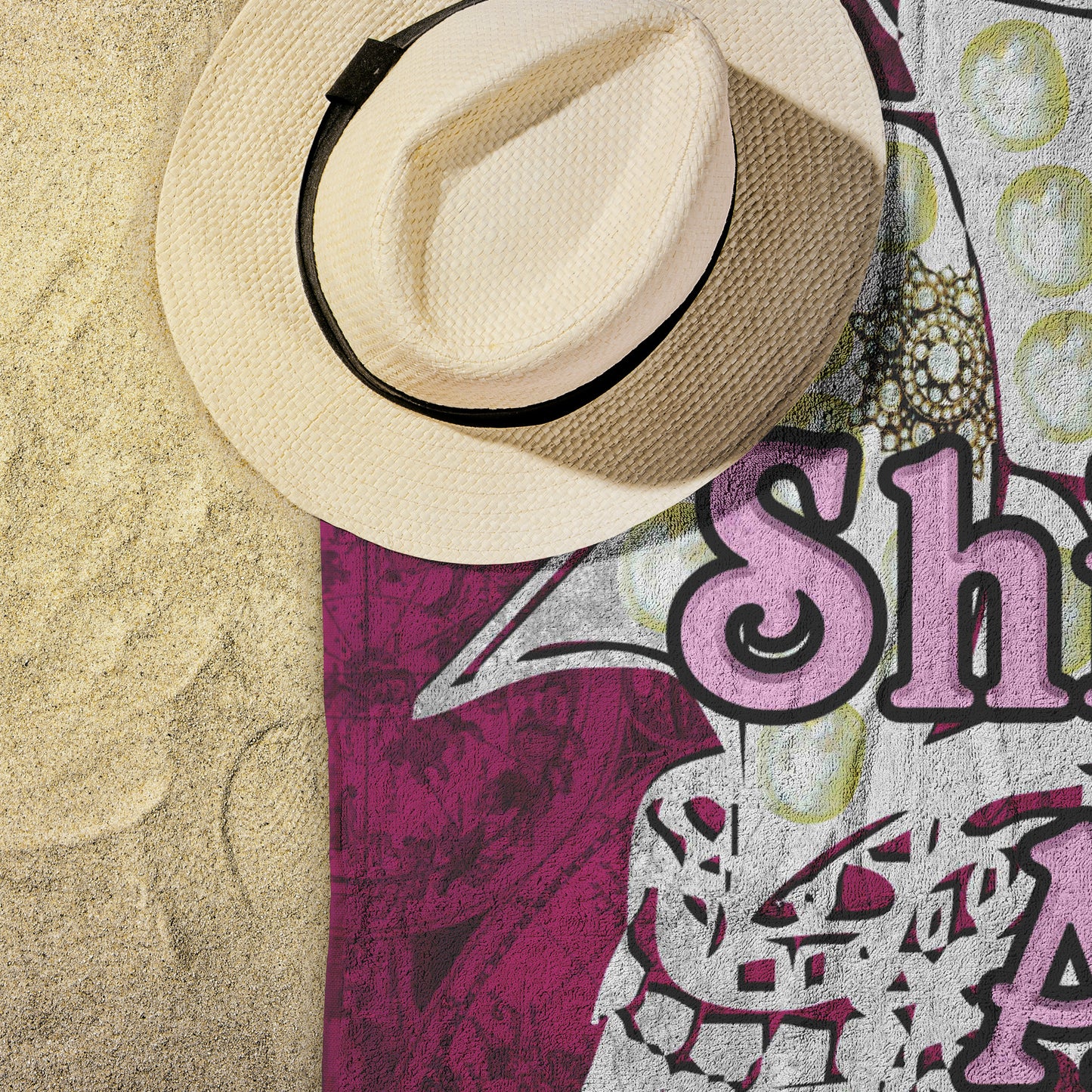 Ships Are For Girls Burgundy Beach Towel