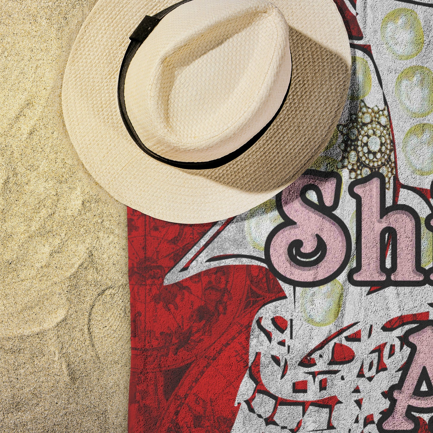 Ships Are For Girls Red Beach Towel