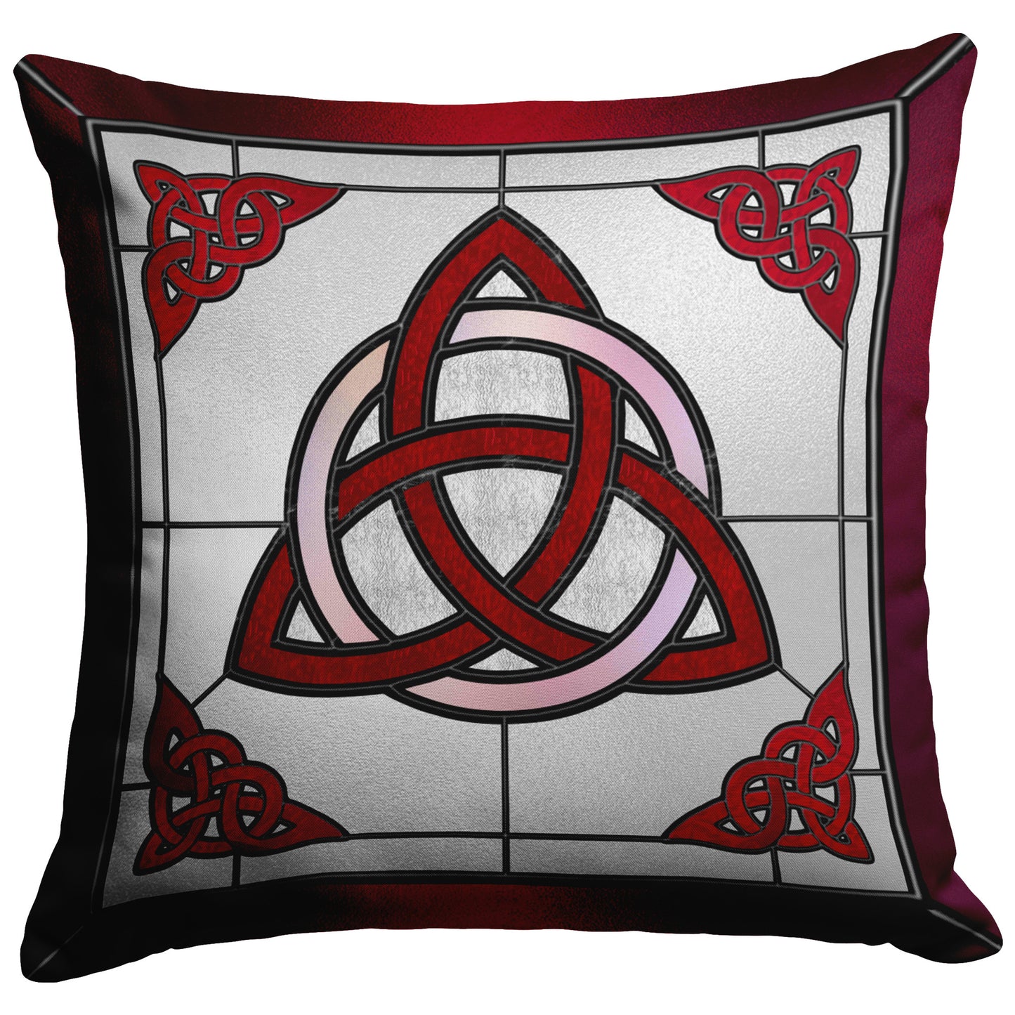 Stained Glass Celtic Triquetra - Red