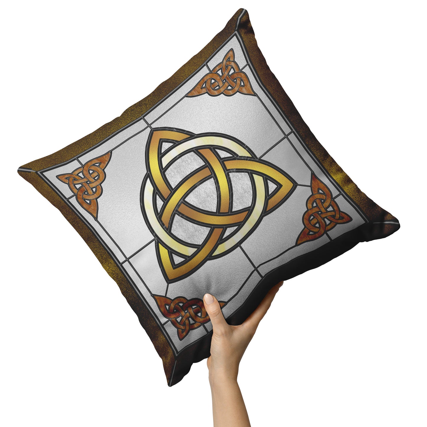 Stained Glass Celtic Triquetra - Yellow