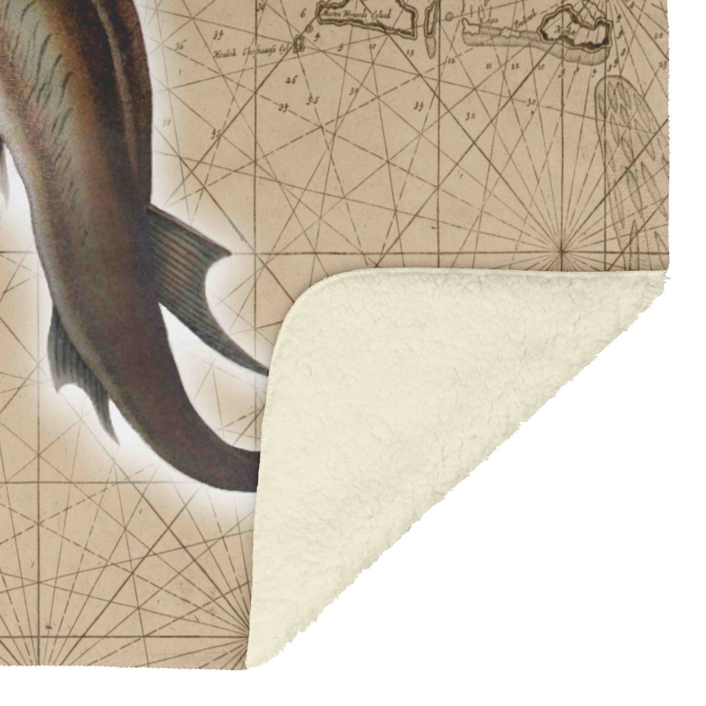 Vingate Nautical Fleece Blanket - Hammerhead Shark