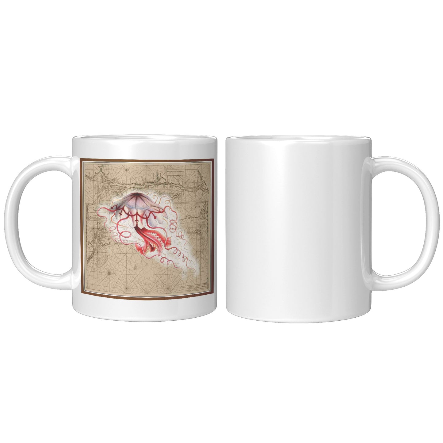 Vintage Nautical Accent Mug - Jellyfish