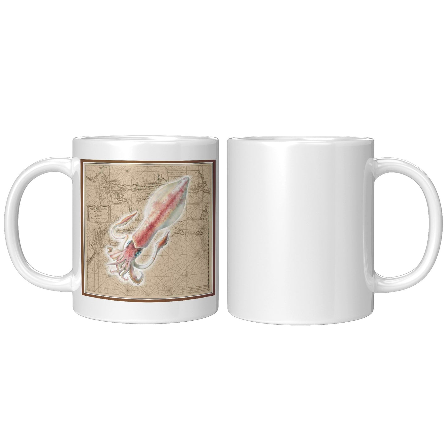 Vintage Nautical Accent Mug - Squid