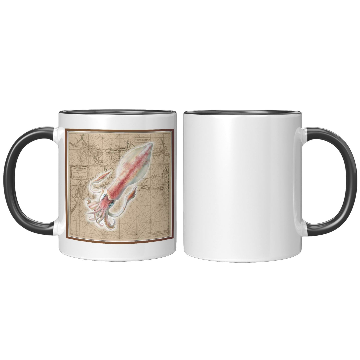 Vintage Nautical Accent Mug - Squid