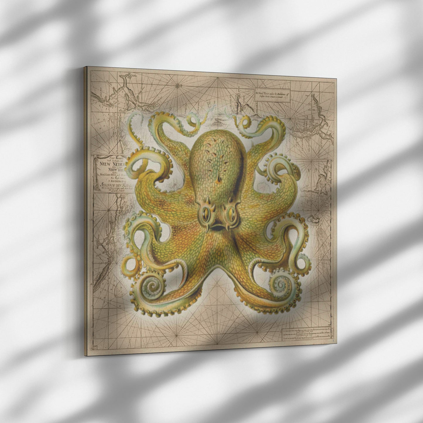 Vintage Nautical Canvas Print - Octopus