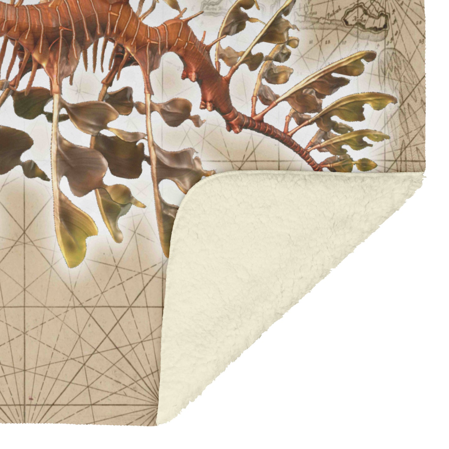 Vintage Nautical Fleece Blanket - Seadragon