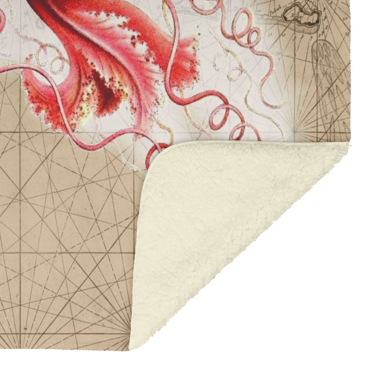 Vintage Nautical Fleece Blankets - Jellyfish