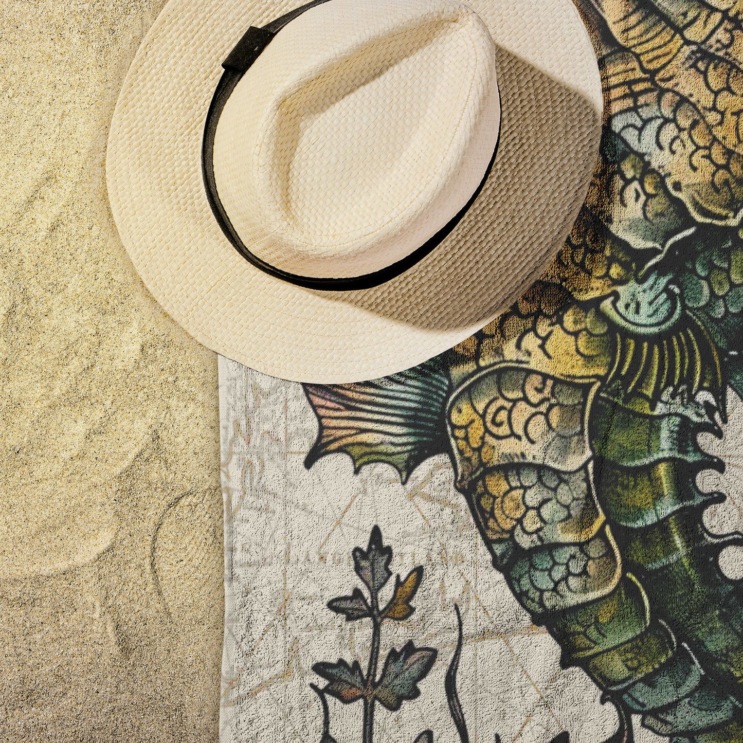 Vintage Seahorse Beach Towel