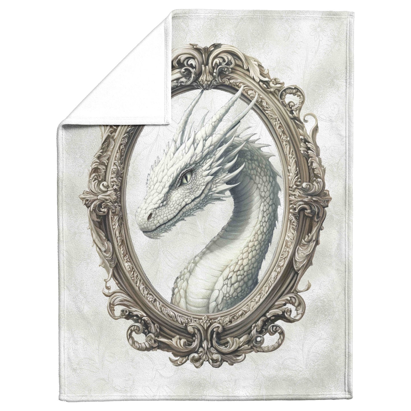 White Dragon Fleece Blanket