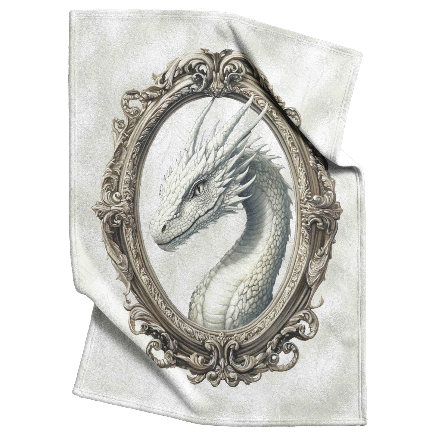 White Dragon Fleece Blanket