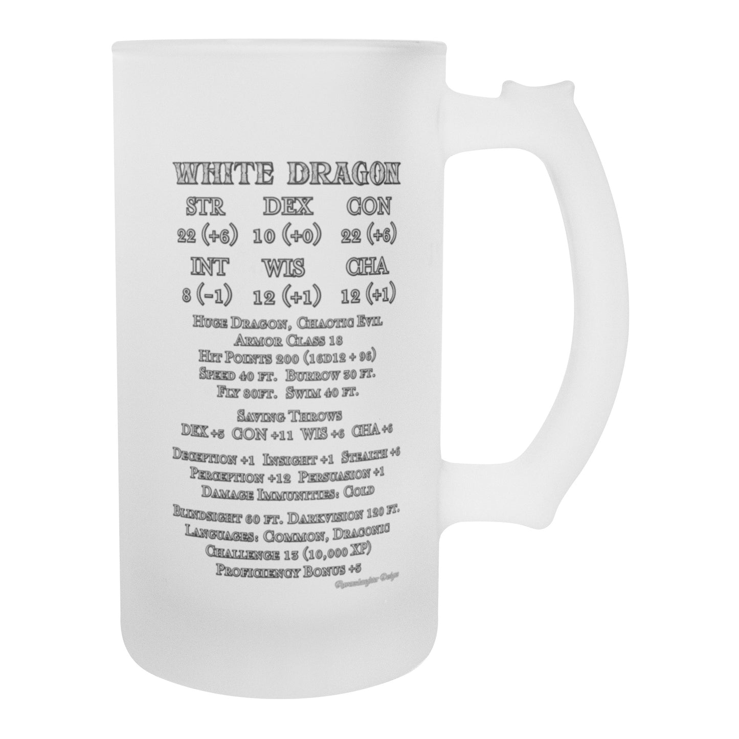 White Dragon Frosted Mug