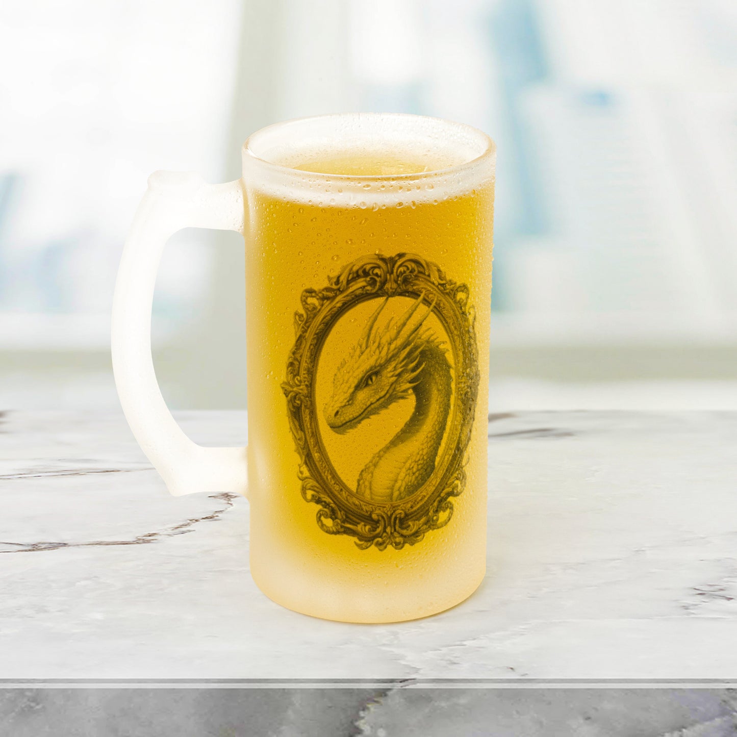 White Dragon Frosted Mug