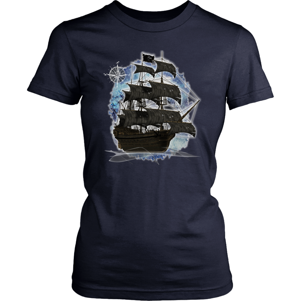 ghost ship, ghost tall ship, pirate ship, pirate art, nebula, pirate tall ship, pirates carribean, pirate star, galaxy, tall ship, compass rose, nautical, pirate captain, pirate wench, pirate scallywag, pirate shirt, pirate t-shirt