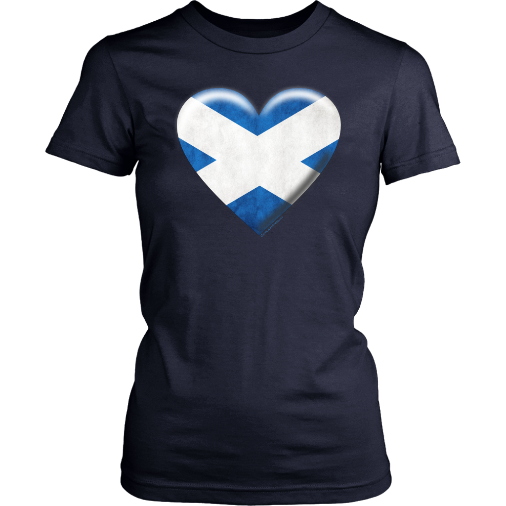 Scottish Flag Heart Women's Cotton Tee