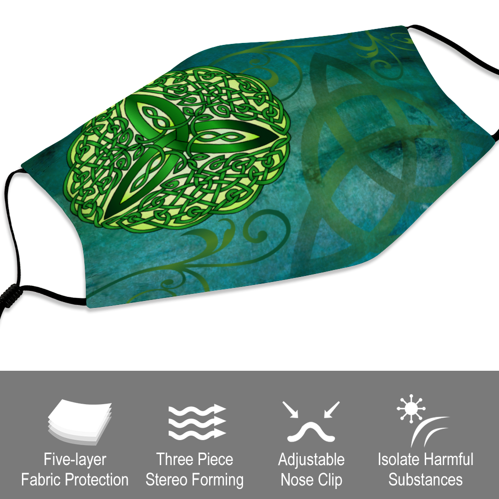 Celtic Trinity Face Mask - Green